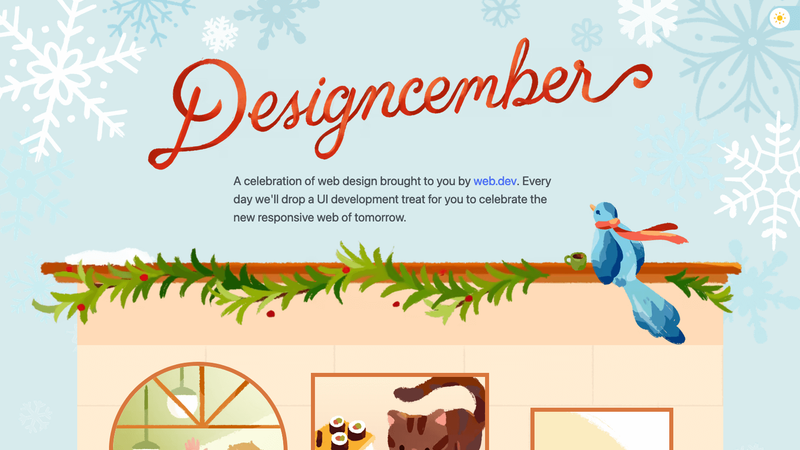 A screenshot of https://designcember.com/
