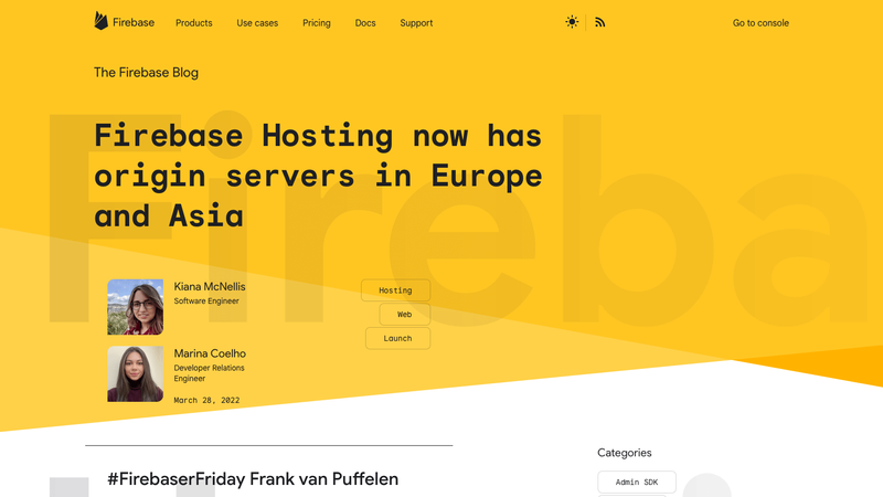 A screenshot of https://firebase.blog/